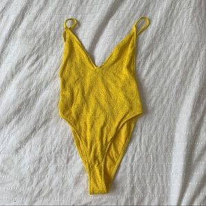 Zara One Piece Yellow Swimsuit